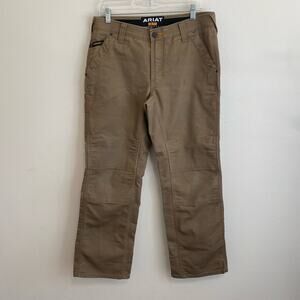 Ariat Men's Rebar M4 DuraStretch Canvas Pant Carpenter Workwear Brown Size 30